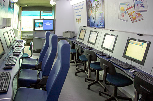 Mobile Computer Lab inside a bus