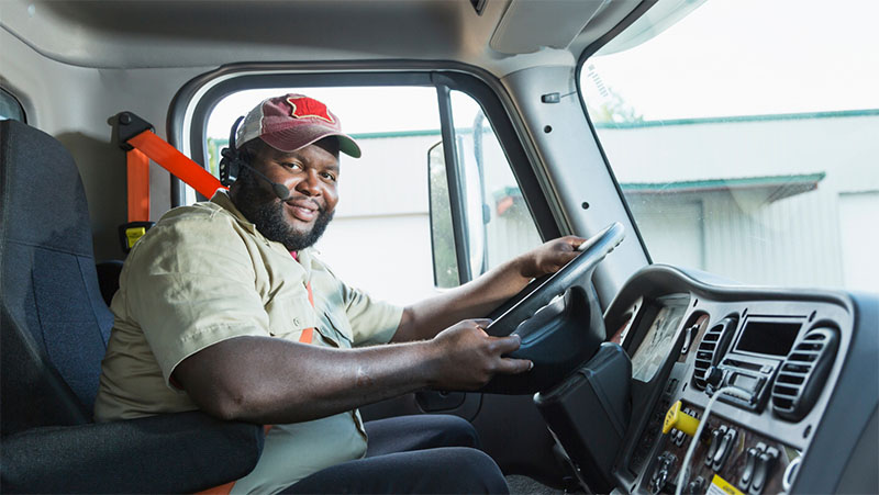 Man driving a truck