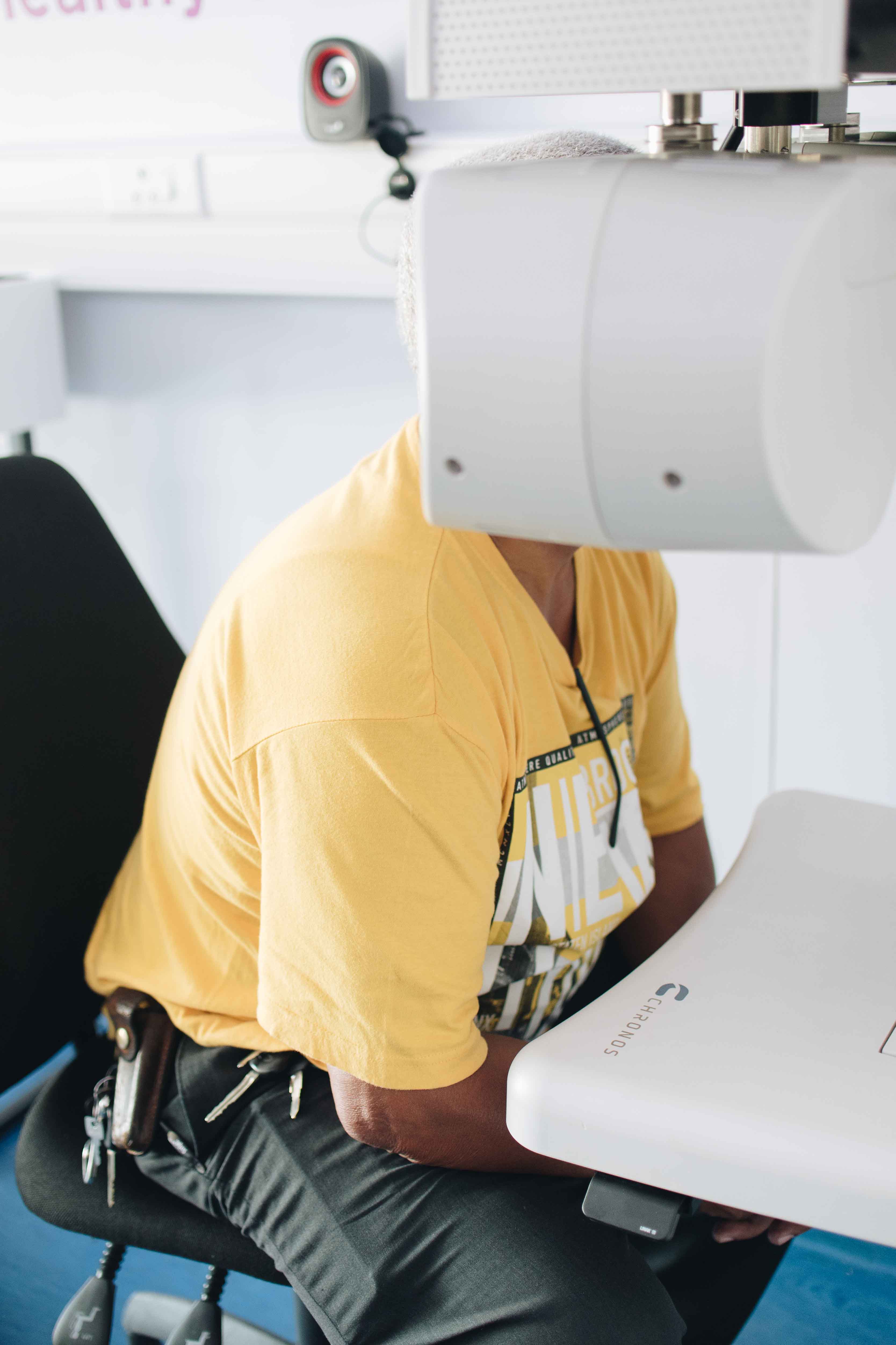 Optometry machinery inside the Road accident fund mobile clinic